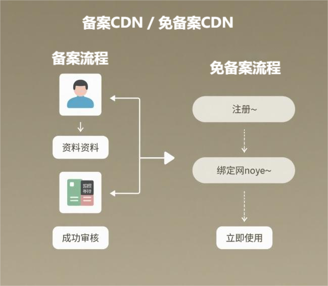 备案cdn和免备案CDN流程图